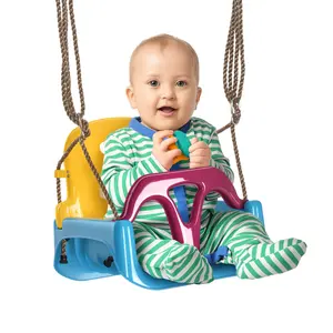 3-in-1 Toddler Swing Seat, Safe Hanging Swing with High Back, for 9-36 Months Kids, Indoor Outdoor Play