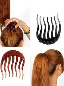 2pcs Ponytail Bouffant Volumizer Hair Styling Tool, Resin Durable Hair Tool, Hair Styling Tool for Women & Girls, Minimalist Headwear Suitable for Thick Hair