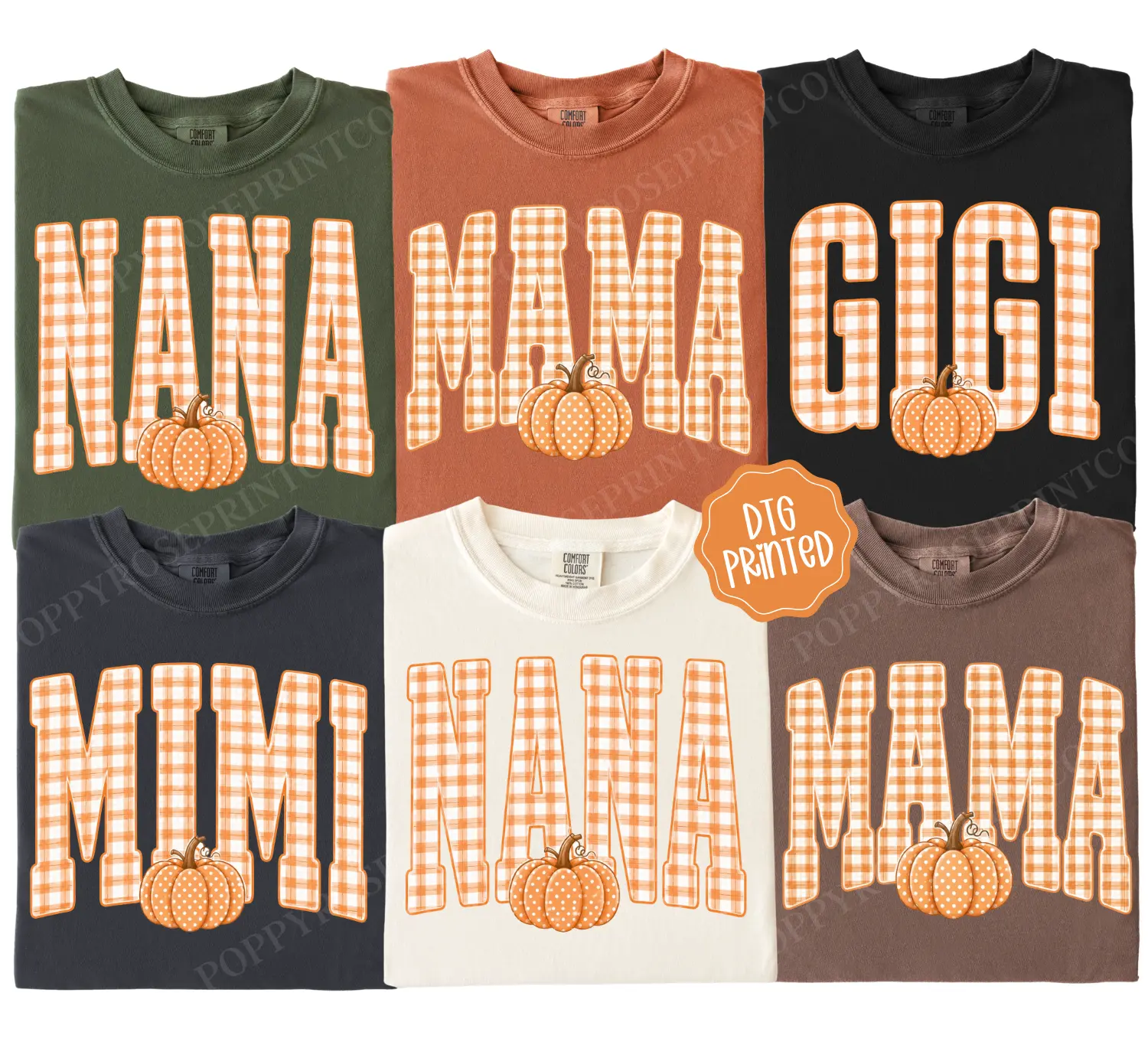 Fall Pumpkin Mama, Mimi, Gigi, Nana Comfort Colors Shirt, Trendy Women's Fall Tshirt, A Gift for Her