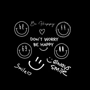 Smiley Letter Temporary Tattoo Sticker, Waterproof Long-Lasting Design, Perfect for Body Art and Makeup DIY, Unisex Party Supplies