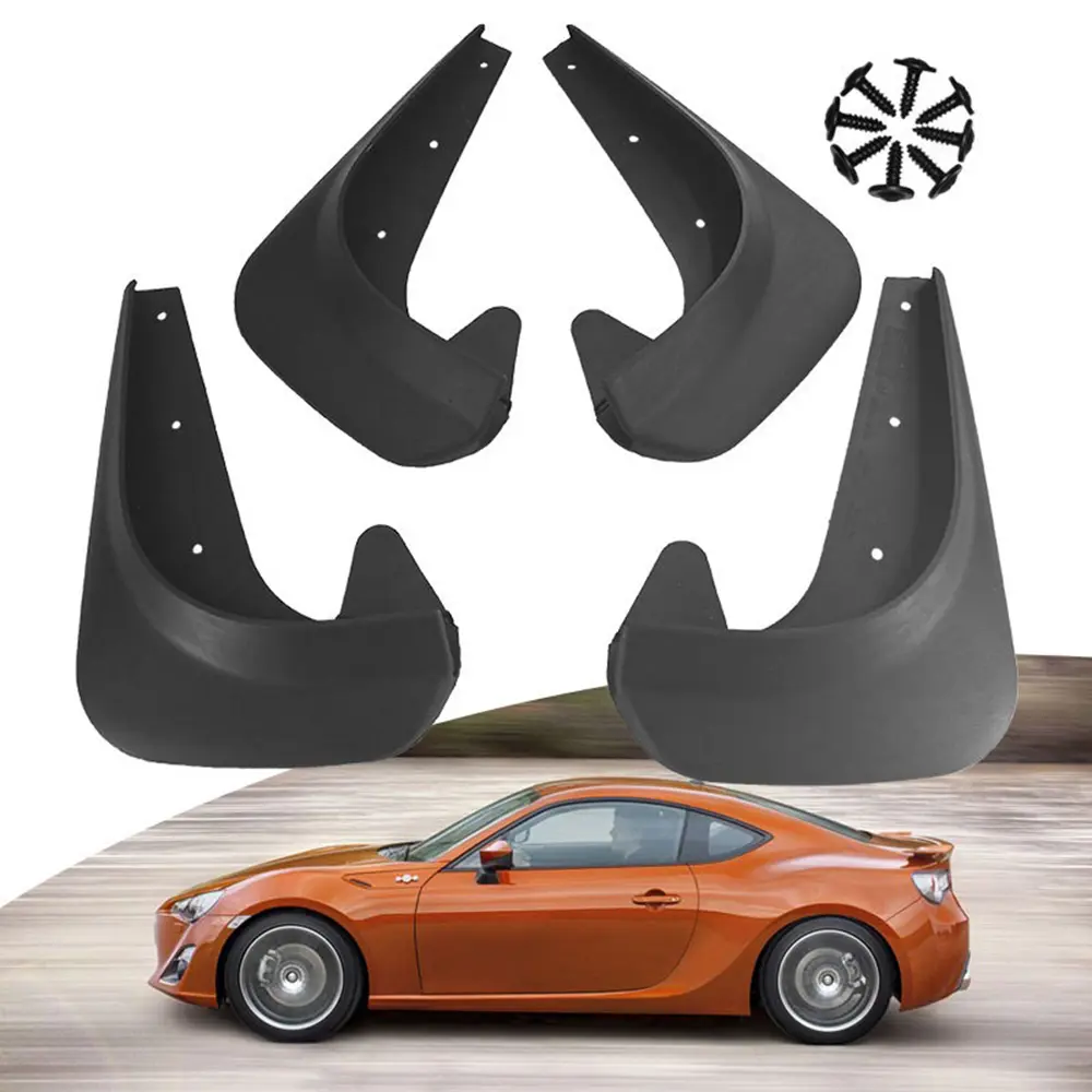 4PCS Car Mud Flaps, Mud Guard, Fender Guard, Splash Guard, Front & Rear Side Mud Guard, Wheel & Tire Splash Guards, Fender Against Sewage, Mud, Dust, Snow, No Drilling Mudguards Universal for Most Car