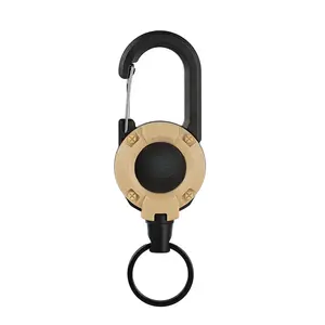 Outdoor Tactics Can Buckle Retractable Buckle Steel Wire Rope Multi-Functional Keychain Camping High Rebound Anti-Separation Rope Pull Peels