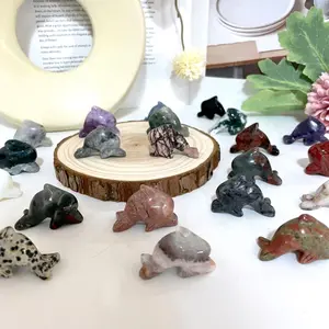 Stochastic 7 Counts Different Material Dolphin Crystal Rose Quartz Clear Quartz Black Obsidian Green Aventurine Kiwi Jasper Amethyst From IG Crystal