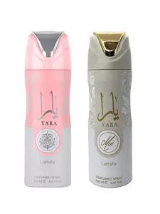 (2pc Bundle Pack) Yara + Yara Moi Perfumed Body Spray Deodorant by Lattafa, 200ml (2pc Bundle Pack) Yara + Yara Moi Perfumed Body Spray Deodorant by Lattafa, 200ml
