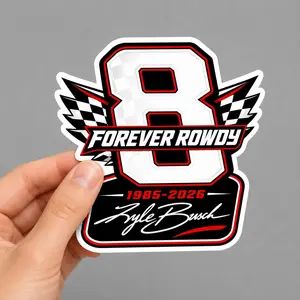 Number 8 Racing Wings Vinyl Sticker, Motorsport Fan Decal, Race Day Graphic, Car Laptop Sticker Decor