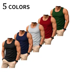 Echo Attire Men’s Solid Color Sleeveless Sports Tank Top — breathable, comfortable streetwear T‑shirt suitable for gym workouts and casual everyday wear.
