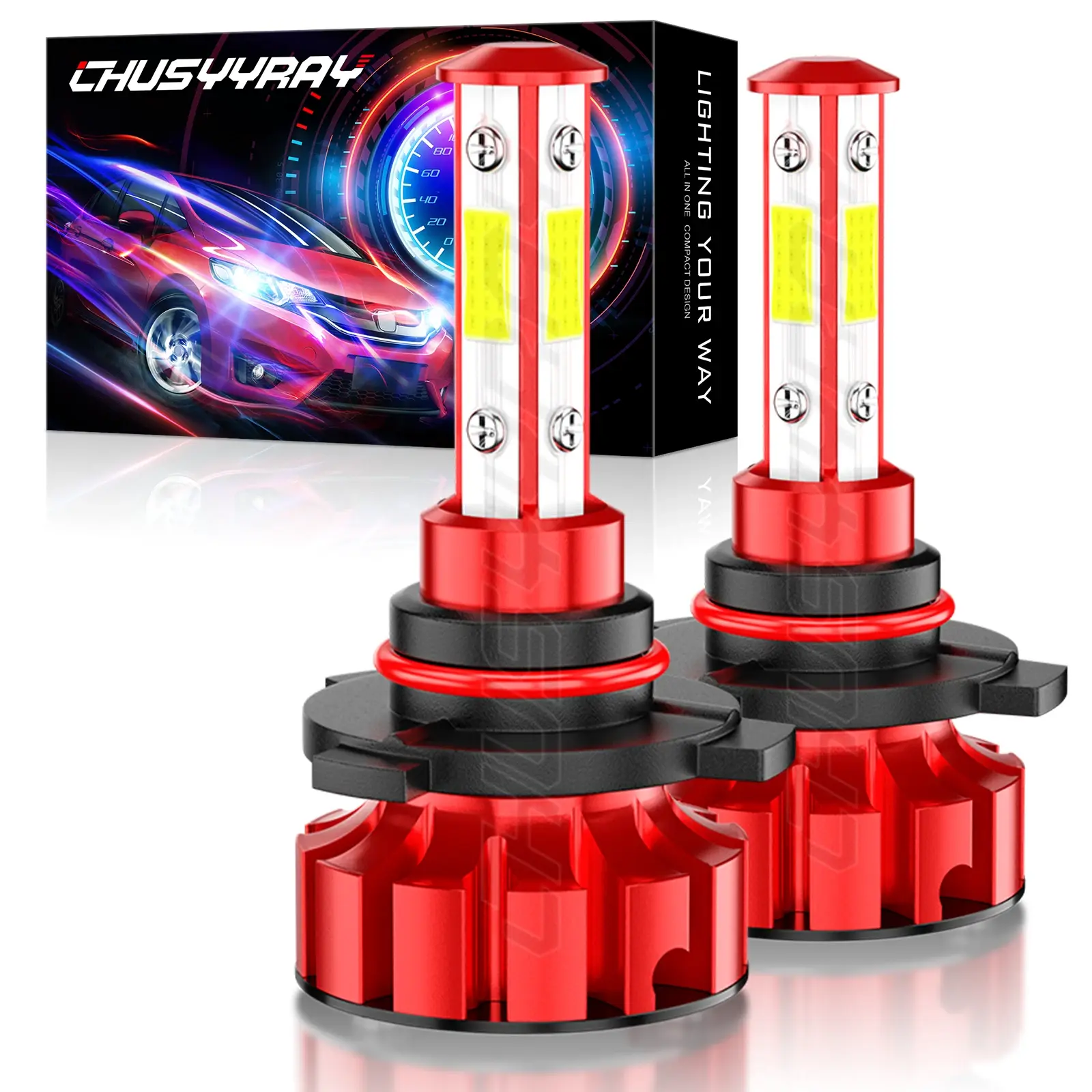 For Chevy Malibu 2016-2018 - 2PC 6000K LED Headlights Bulbs High/Low Beam Kit Led Headlamp Lighting Kits Automotive Accessories