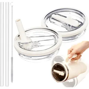 Lid for 40 oz, Flip Straw Leak Lid for Quencher H2.0, 2 Pack Lid, Spill Cup Accessories
