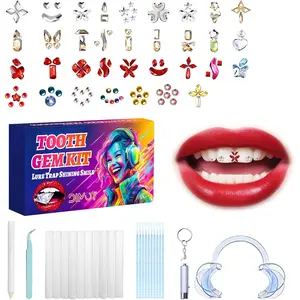 DIMOT DIY Tooth Gems Kit, Humor Teeth Gem Kits Set with Shiny Crystals for Teeth, Fashionable DIY Tooth Gems Kit Decoration Starter for Man & Women