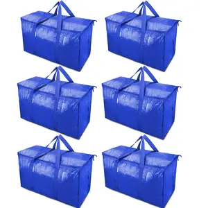 6 Pack Extra Large Moving Bags with Zippers & Carrying Handles, Heavy-Duty Storage Tote Moving Boxes for Space Saving