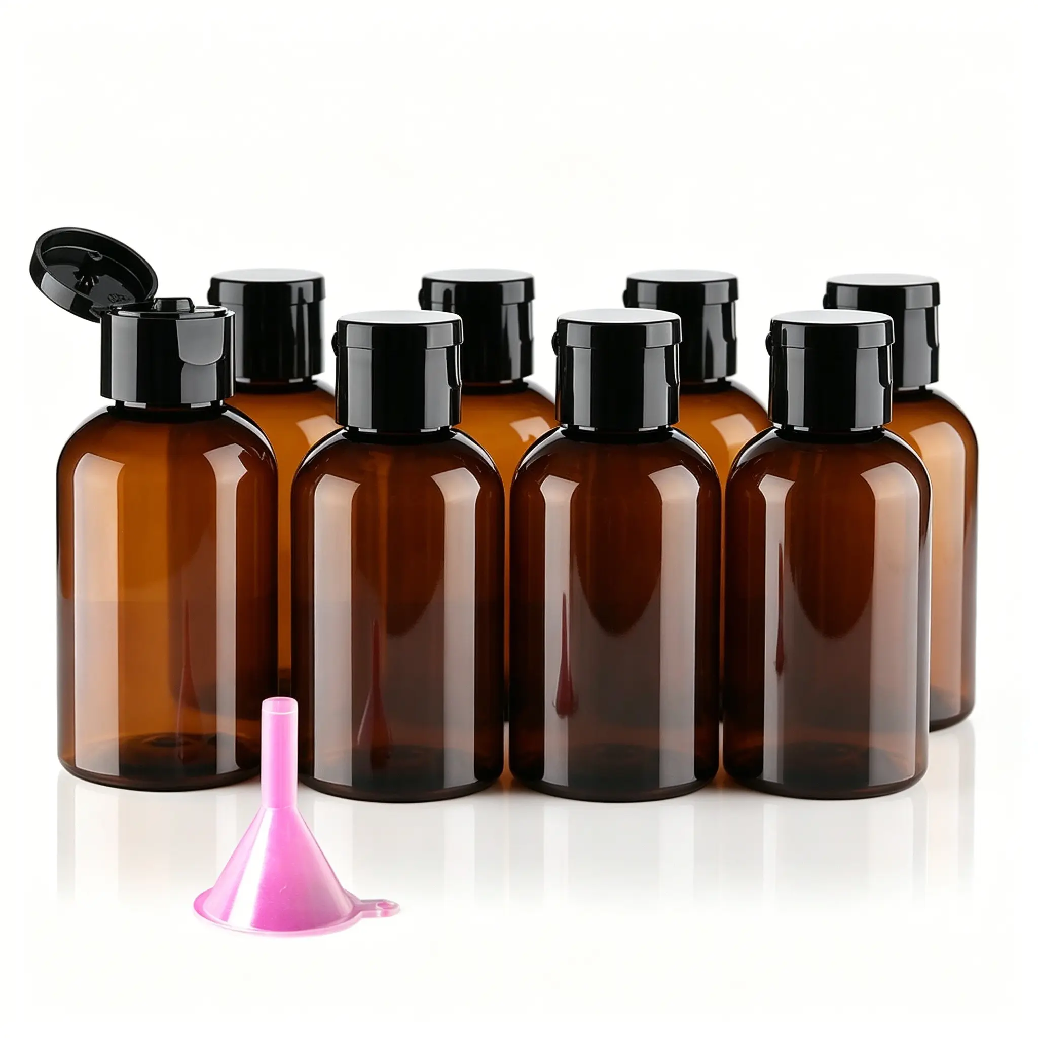 50ML Travel Bottles 8-Pack, Reusable Leak-Proof Flip-Top with Funnel, Refillable Design, Ideal for Shampoo, Conditioner, Lotion, Travel & Daily Use, Refillable Bottle, Reusable Containers