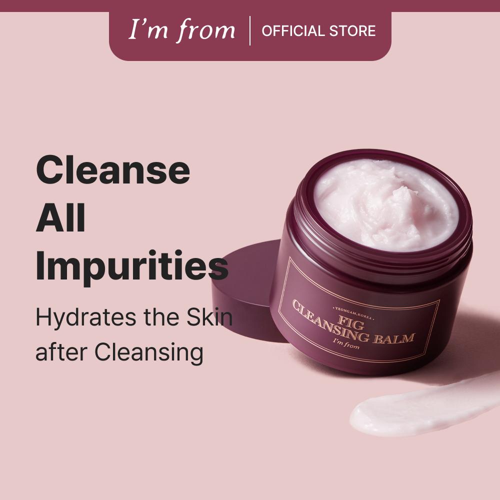 [I'm From Official Shop] Fig Cleansing balm 100ml, korean makeup remover, vegan, Easy to rinse off, Fig oil water 7.8% with Peptide and Amino Acid, makeup melting balm to oil, Facial Wash Facial Cleansing Comfort Cleanser Facial Skincare Cosmetic