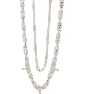 Cross Infinity link Necklace Set - Silver