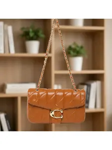 Women Quilted Crossbody Fashion Bag 2026 Gold Chain Strap Lightweight Elegant Shoulder Bag for Office Casual Daily