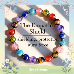 The Empath's Shield Crystal Healing & Protection Bracelet – Natural Semi-Precious Stone Dragon Vein Agate Carnelian Tiger’s Eye Lapis Lazuli Rose Quartz & Amethyst 8mm Beads | Chakra Balancing Jewelry | Colorful Unisex Gift
