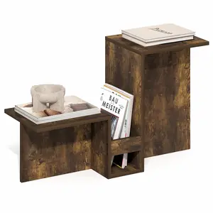 BOYATE Amber Pine Side Table - Unique Coffee Table with Easy Assembly, Versatile Design for Bedroom, Living Room Use, Unique Coffee Tables