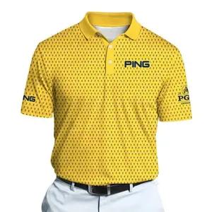 2026 PGA Trophy Polo – Men’s Yellow & Blue Golf Shirt, Classic Fit, No-Fade Colors, Wash After Wash, Laid-Back Vibe, Always