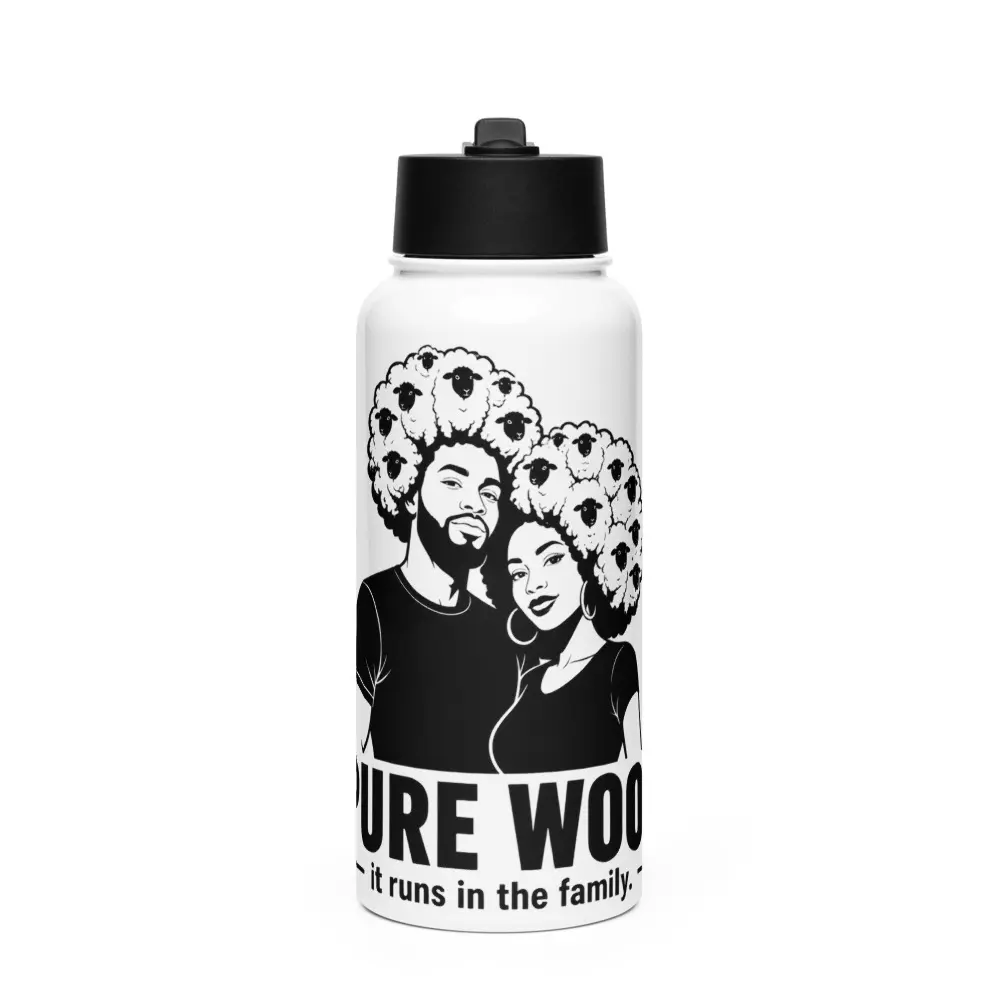 PW Stainless steel water bottle with a straw lid