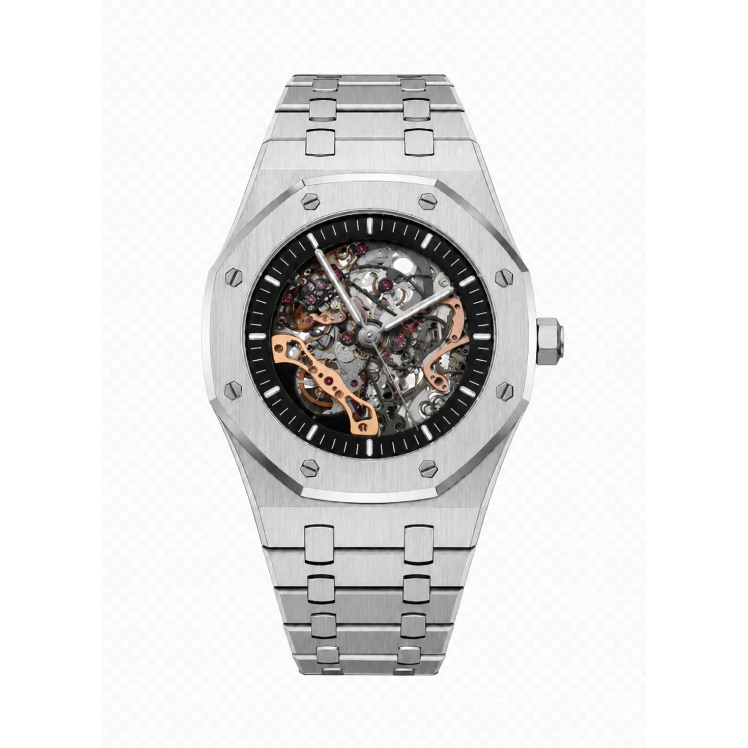 Silver Skeleton Watch - 41mm