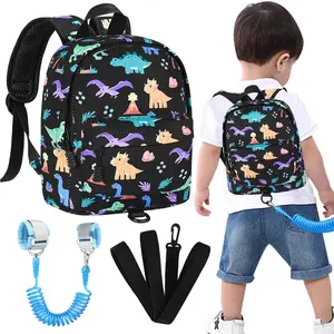 Toddler Backpack Leash, Cute Dinosaur Kids Backpack with Anti Lost Wrist Link, Mini Child Backpack Leash Baby Walking Harness for Outdoor Travel, Adorable Backpack Tether for Boys