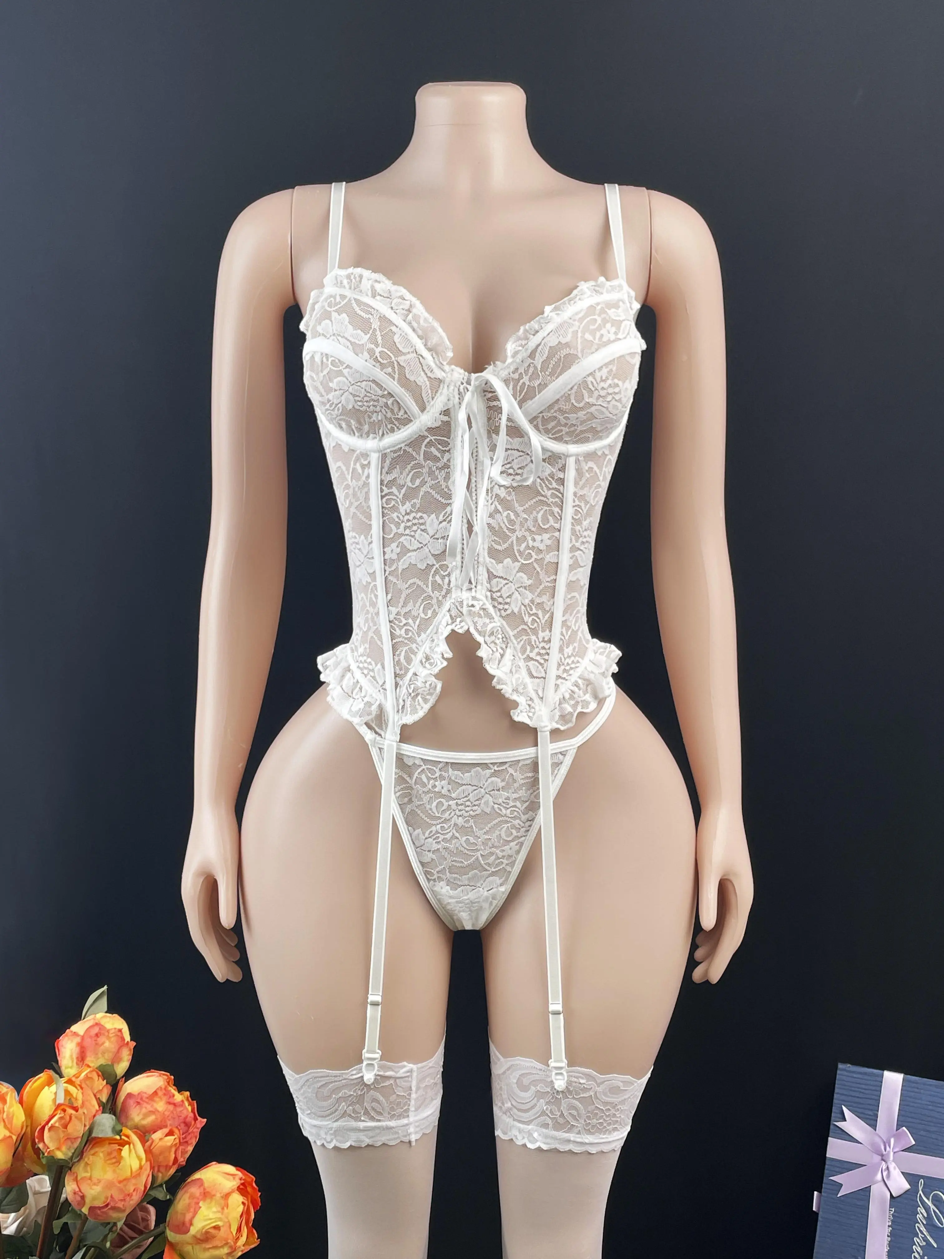 Underwear sexy style front strap fashionable lingerie high-end soft lace bra stockings women's sexy lingerie set outfit Garters Womenswear Bridal Vneck bow panty set Halloween Lace Bodysuits - TikTok Shop Underwear sexy style front strap fashionable lingerie high-end soft lace bra stockings women's sexy lingerie set outfit Garters Womenswear Bridal Vneck bow panty set Halloween Lace Bodysuits - TikTok Shop