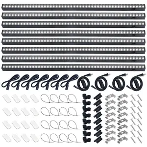 Barrina T5 Grow Lights with Black Cover, 2FT 80W(8 x 10W) with Magnetic Design, Full Spectrum, Plug and Play, Linkable, 5000K, 8 Packs