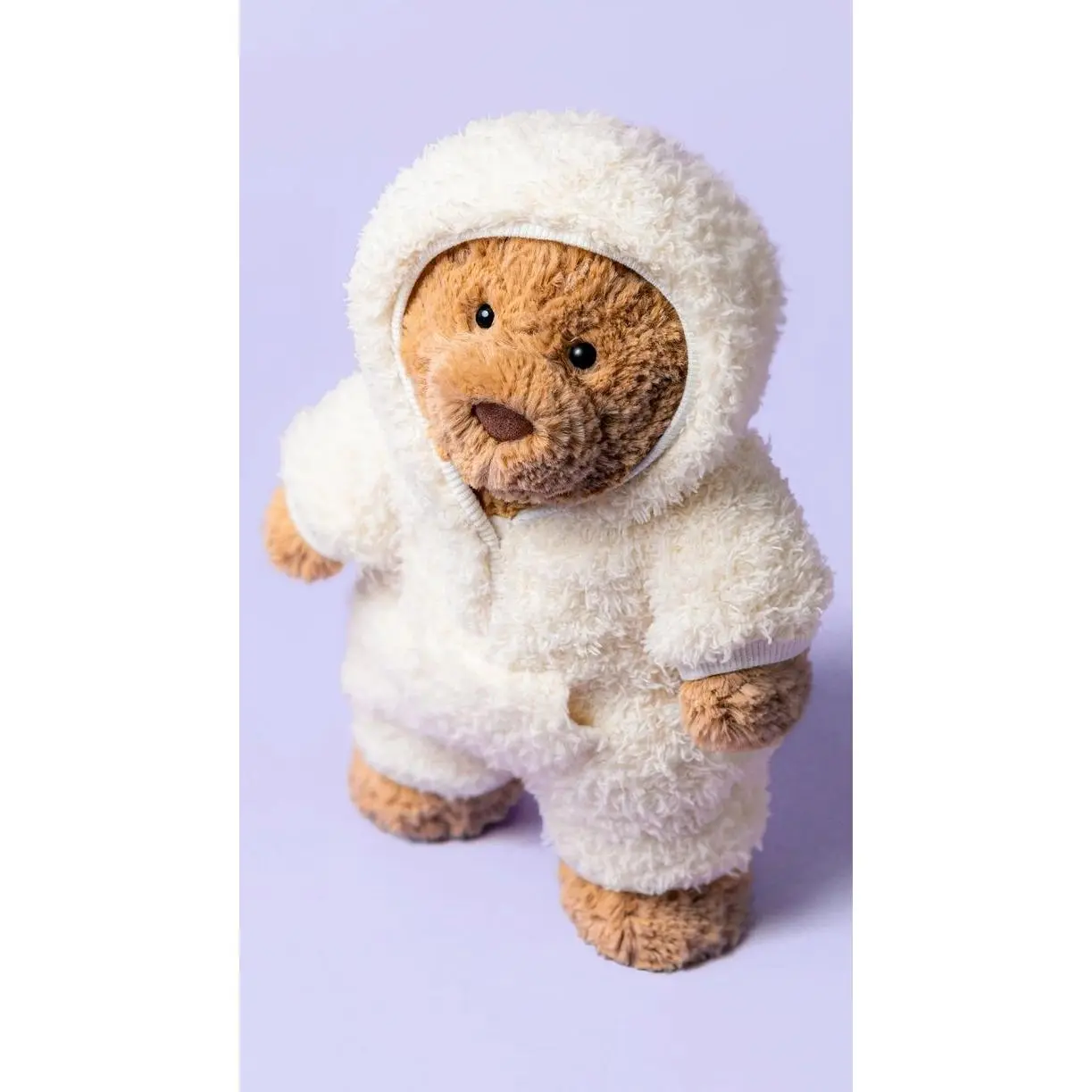 Jellycat Bartholomew Bear All-in-One Plush Stuffed Animal – Ultra Soft Teddy Bear in Cozy Hooded Onesie, Cute Collectible Gift for Kids & Adults