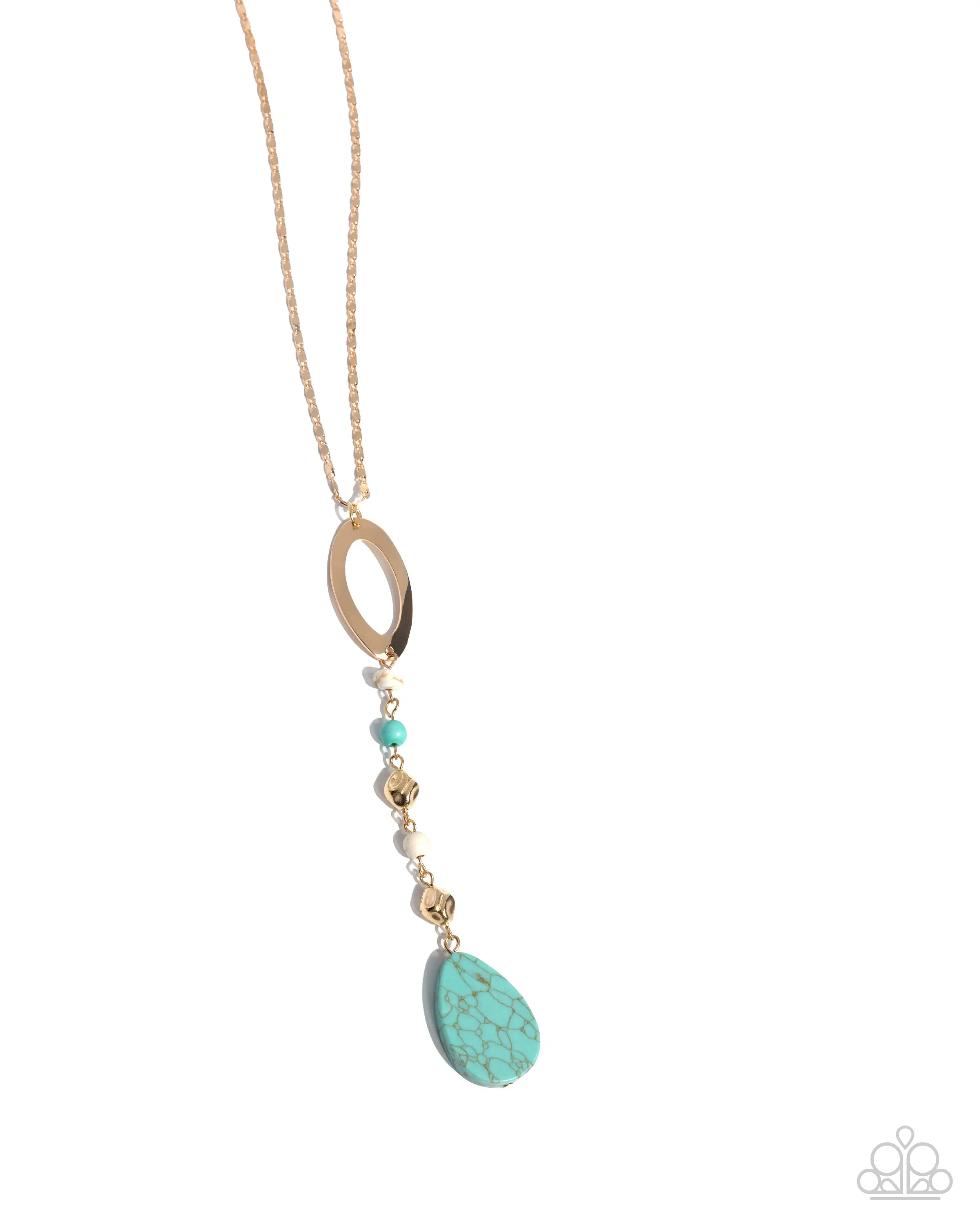 Robust Radiance - Gold Turquoise Stone Short Necklace - Paparazzi