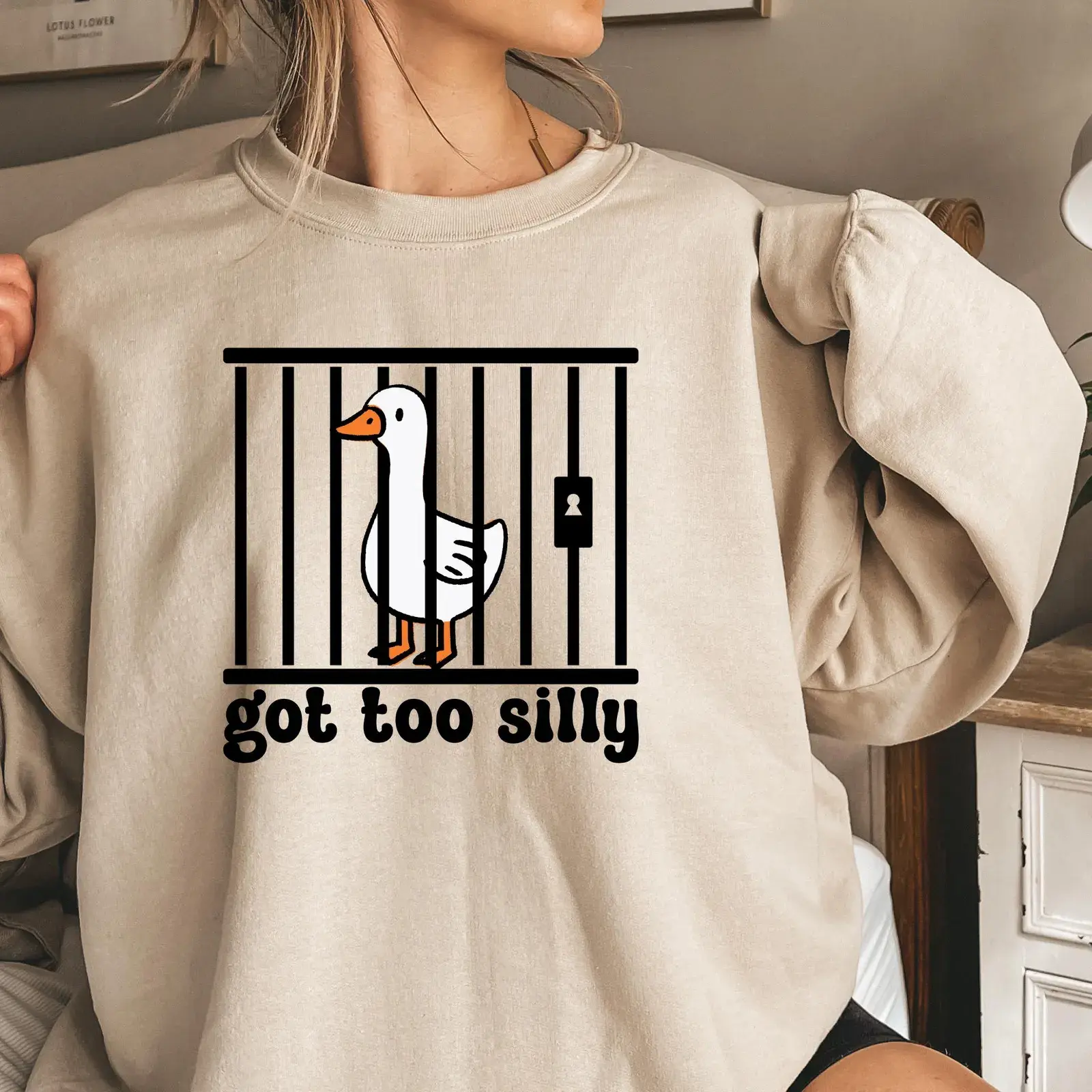 Silly Goose Sweatshirt, Got Too Silly Sweatshirt, Silly Goose Sweatshirt, Funny Sweatshirt Gift, Geese Crewneck