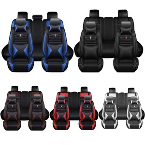 5 Seats Car Seat Covers Full Set Waterproof Nappa Leather 40/60 Spilt Bench Cover Universal For Nissan /Honda /Civic /CRV /Hrv /Kia /Sorento /Toyota /Corolla /4Runner /Camry /Hyundai /Mazda (Full Set)