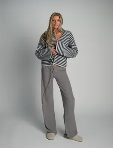 STRIPED KNIT MOCKNECK