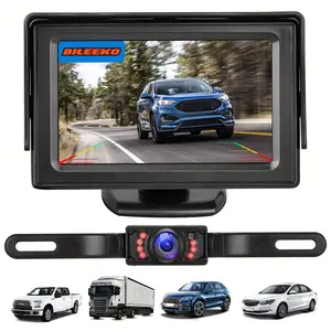 Bileeko 4.3 Inch Backup Camera Set with HD Display, Universal Fit for Pickup/RV/van, Easy Parking, No Blind Spots