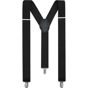 Suspenders for Men Heavy Duty Tuxedo Dress Pants 1.4 inch Solid Adjustable Elastic Y Back Mens Suspenders for Jeans