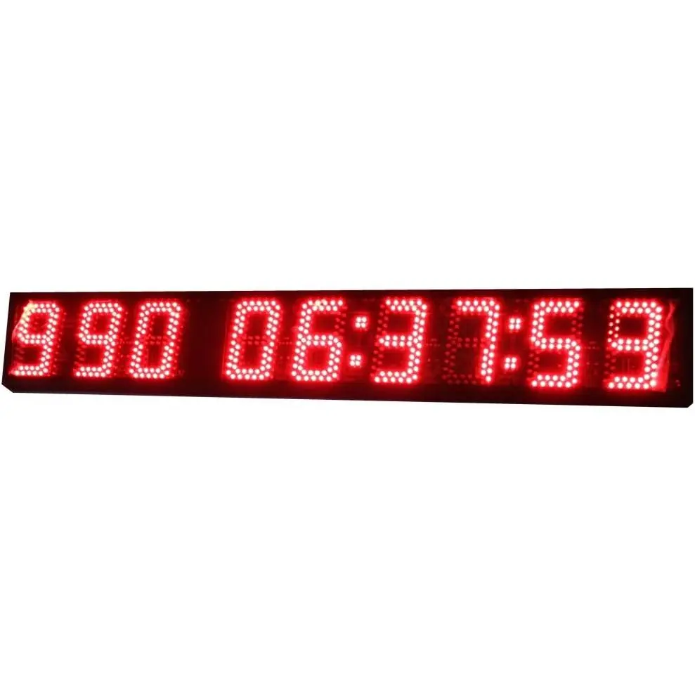 Large Digital Wall Clock, Modern Aluminum Countdown & Count-Up Timer with Remote, 5" High Green LED Display for Gyms & Outdoors, Gym/Sports, Digital Clock, Ir Remote Control, Mount, Screws