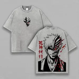 Bleach Ichigo Kurosaki Printed Unisex Washed T-Shirt68
