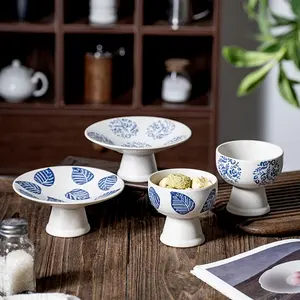 Hand-Painted Ceramic Dessert Plate, Perfect for Ice Cream and Snacks, Unique Artistic Design, Ideal for Home Decor and Gifting