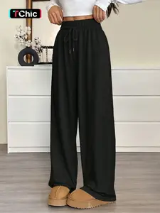 Women's Casual Adjustable Drawstring Waist Loose-Fit Long Pants, Thin, Lightweight, Breathable Fabric, All Seasons Wear, Everyday, Comfortable & Stylish Design