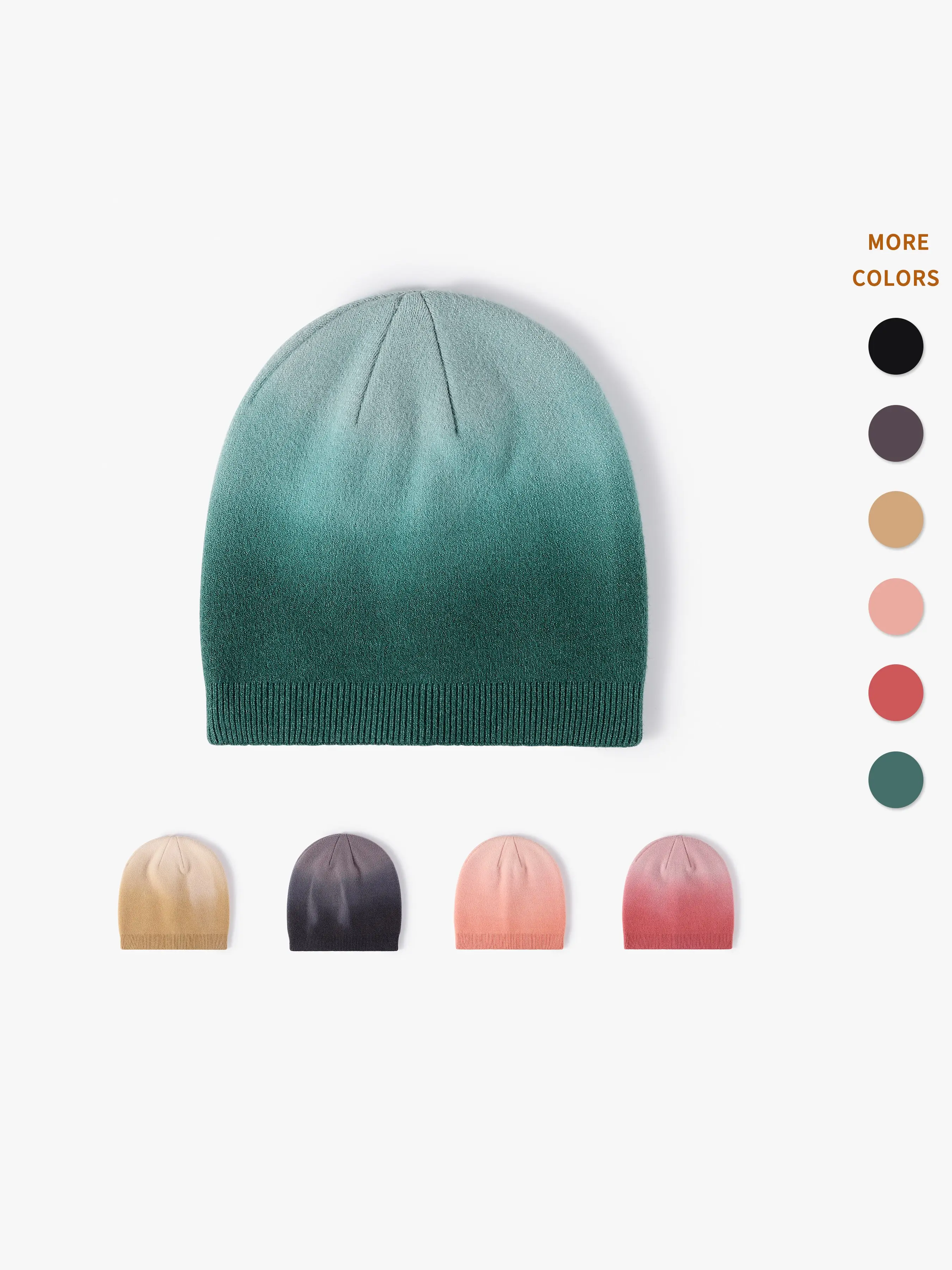 Gradient Knit Beanie Hat, Street Style Warm Comfort, Colorblock Design, Unique Fashion for Young Adults, Art Exhibition, Weekend Party