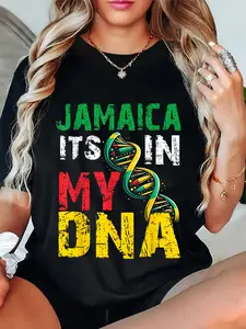 100% Cotton Jamaican Heritage Flag Men Women Jamaica It`s In My DNA T-Shirt