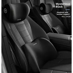 Car Neck Pillow and Lumbar Support Set Ergonomic Design High Density Memory Foam for Comfortable Long Drives Winter Warmth Includes 1 Neck Pillow 1 Lumbar Cushion