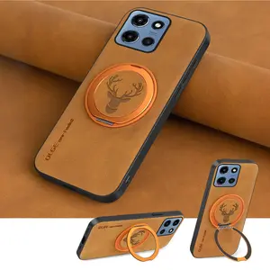 Père David's deer, 360° Spin Stand with Integrated Magnetic Kickstand for MOTO G Power 2025 /G 2025 /G 5G 2024/G Play 2024 5G /G Play 2024 4G /G Power 2024 5G, Luxury faux leather Case Cover for G 2025 Phone Case, Fit for MagSafe and Car Holder