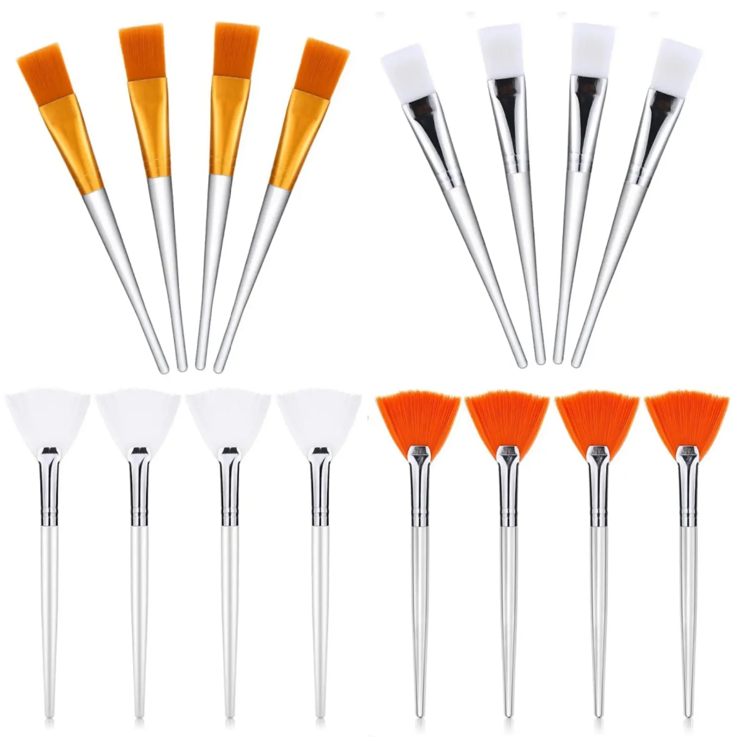 16 Pcs 6 Inch Face Mask Fan Brush Applicator Set Includes Soft Facial Fan Brush Esthetician Face Mask Brush Cosmetic Makeup Tools for Eyelash Extension - Home Improvement.