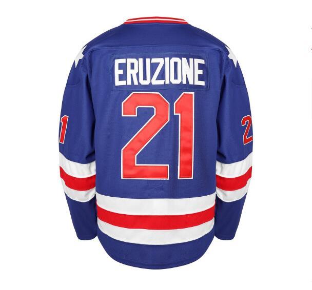 1980 Team USA Hockey Jerseys 30 Jim Craig 21 Mike Eruzione 17 Jack O'Callahan 1980 Year Miracle USA Vintage Hockey Jersey White Blue S-3XL