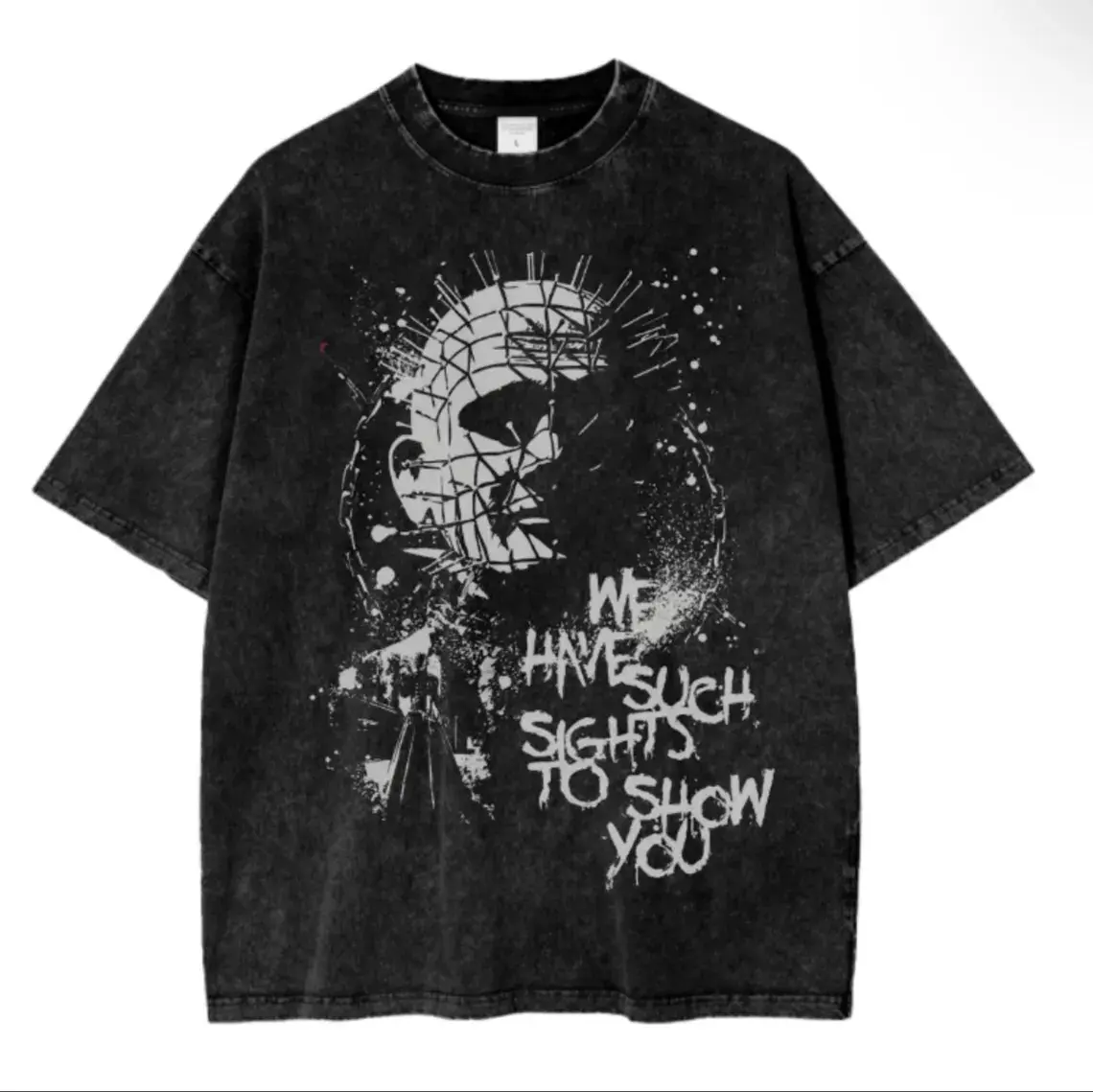 Vintage Hellraiser T-shirt: Retro horror film T-shirt, fan gift, retro aesthetic of murder movies, unisex T-shirt, matching couple design, Halloween, Summerween, scary night out party, birthday gift for friends