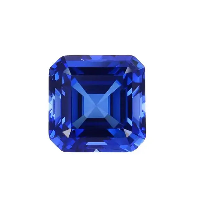 Lab-Grown Asscher Cut Blue Sapphire With AGL Certificate