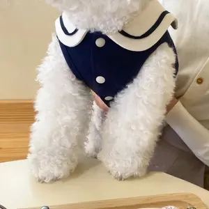 Cute Stripe Polo Shirt for Small and Medium Dogs Puppy Clothes Sweatshirt Dog Vest T-Shirt