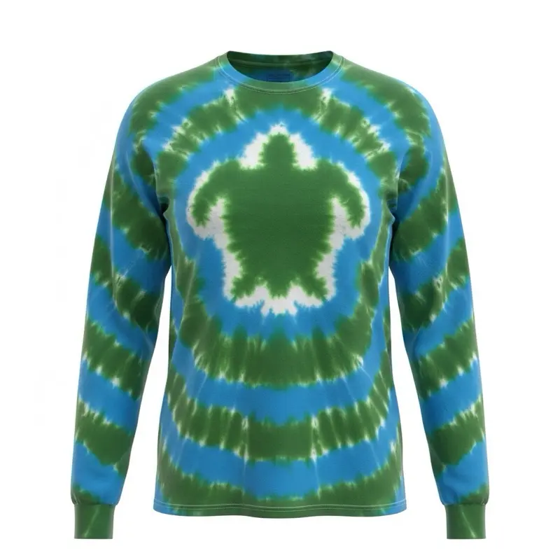 New! Tie Dye LONG Sleeve T-shirt Turtle Handmade 100% Cotton Available Sizes Youth XS- 6X