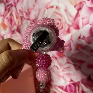 Beaded Badge Reels - Custom Order with Beads and Decorative Design -live claim only