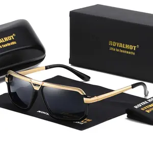 RoyalHot Unisex Metal Large Frame Fashion Style, Trendy Fashion Glasses Driving Glasses