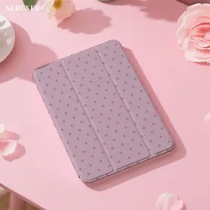 Pink Polka Dot Pattern PU Flip iPad Case, TPU Soft Shell, Tri - fold Stand, Pen Holder, Shockproof DropResistant, Auto Wake/Sleep for iPad Air 11inch Case, A16 Case, 9th/10th/11th Gen Case, Fall iPad Case, Back to School, Gift